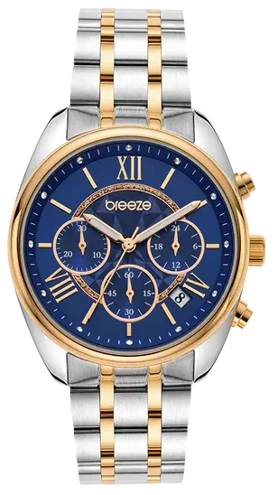 BREEZE 712521.3 Poshius Chronograph Two Tone Stainless Steel Bracelet