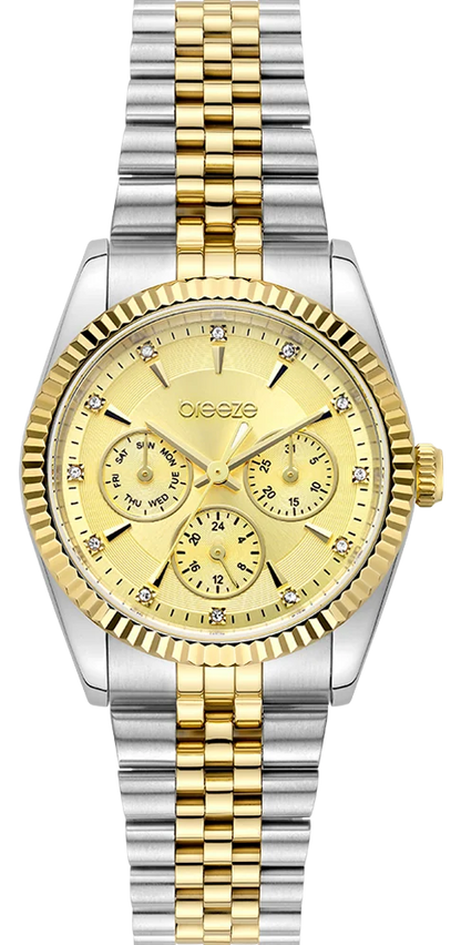 BREEZE 212281.2 Prestinia Swarovski Chronograph Gold Stainless Steel Bracelet