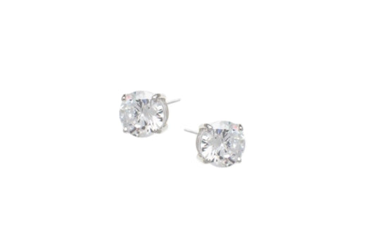 SC270-1W Stud Earrings in Platinum Plated Silver