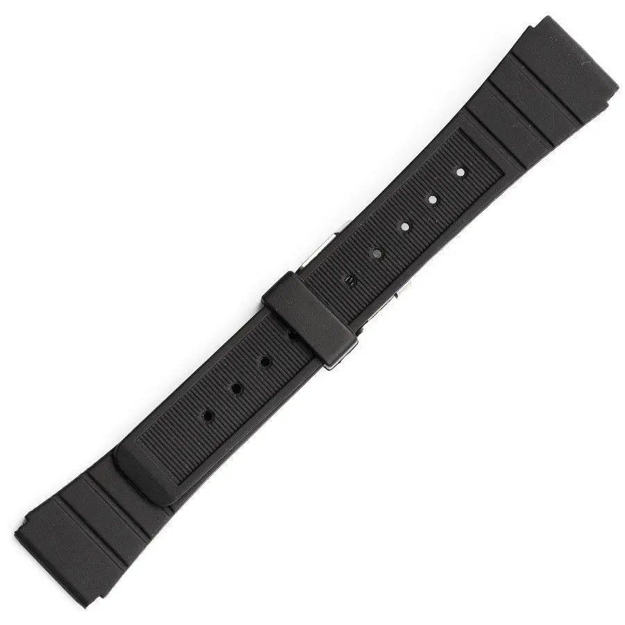 Hirsch 09180-92050 Ayrton Black Leather-Rubber Strap