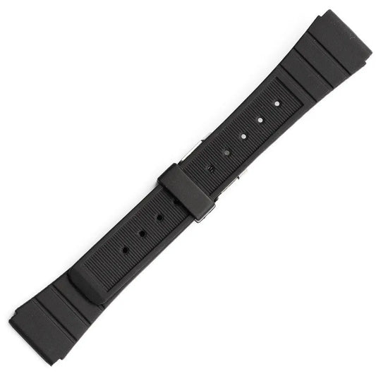 Hirsch 09180-92050 Ayrton Black Leather-Rubber Strap