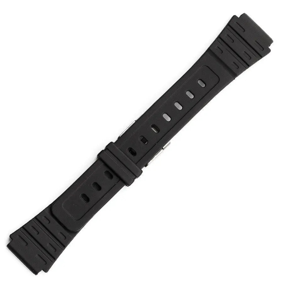 Hirsch 09180-92050 Ayrton Black Leather-Rubber Strap