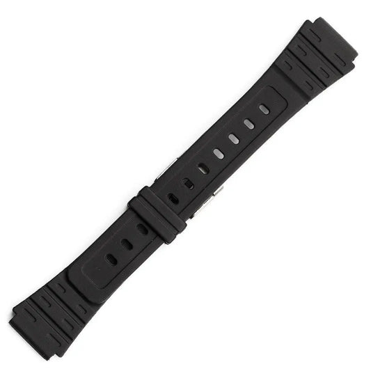 Hirsch 09180-92050 Ayrton Black Leather-Rubber Strap