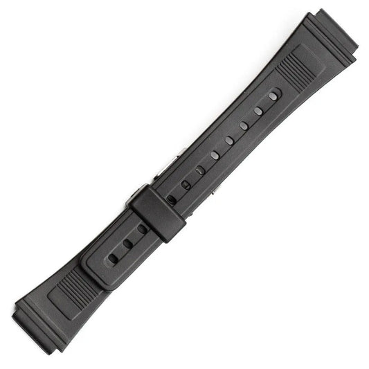 Hirsch 09180-92050 Ayrton Black Leather-Rubber Strap