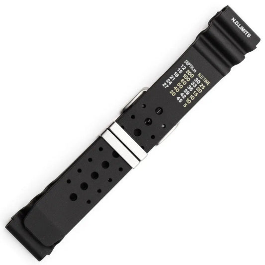 Hirsch 09180-92050 Ayrton Black Leather-Rubber Strap