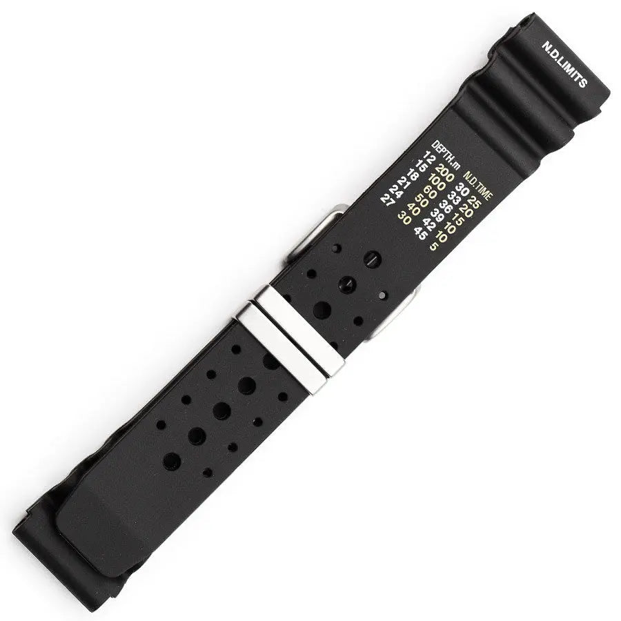 Hirsch 09180-92050 Ayrton Black Leather-Rubber Strap