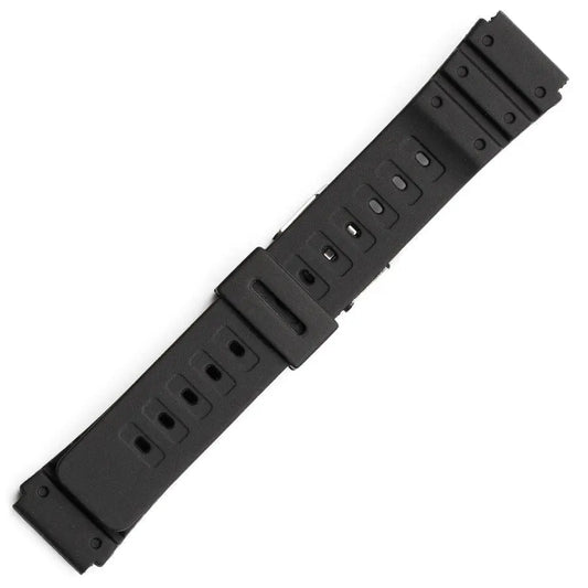 Hirsch 09180-92050 Ayrton Black Leather-Rubber Strap