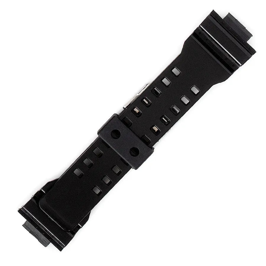 Hirsch 09180-92050 Ayrton Black Leather-Rubber Strap