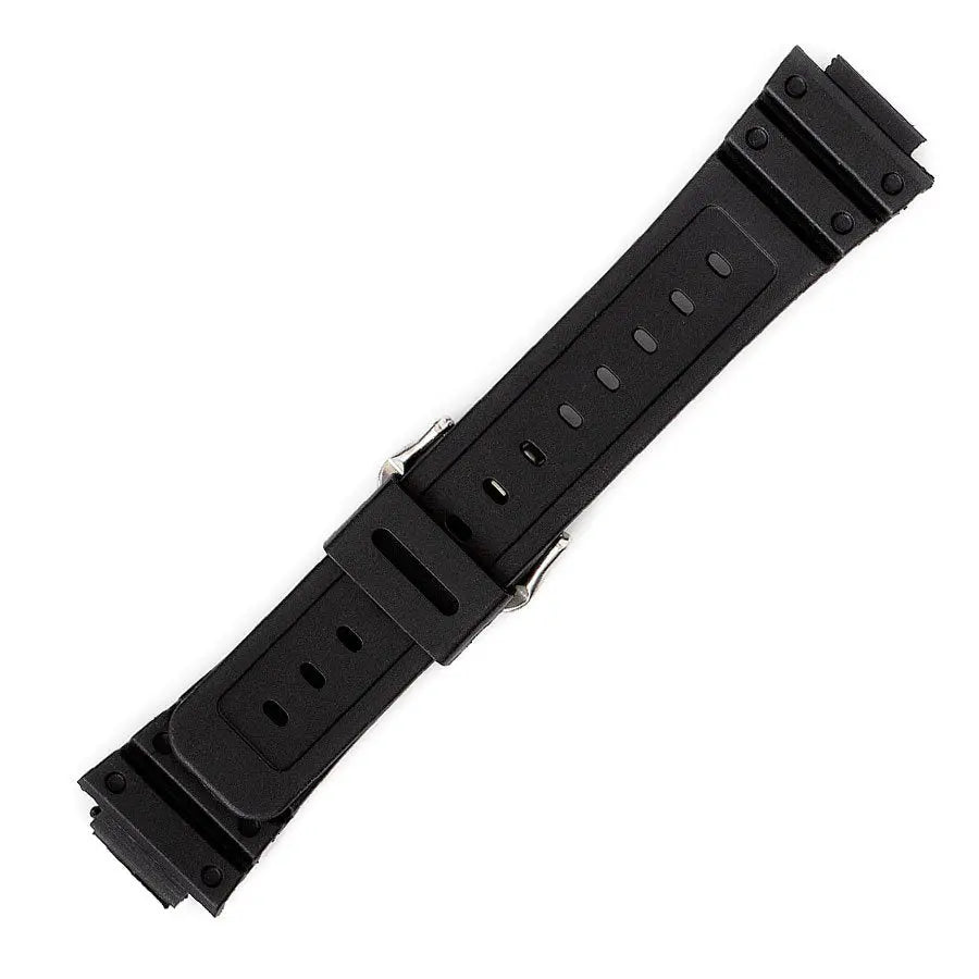 Hirsch 09180-92050 Ayrton Black Leather-Rubber Strap