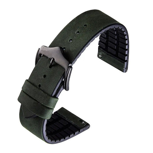 Λουρί 8846GR Green Plastic-Leather Strap