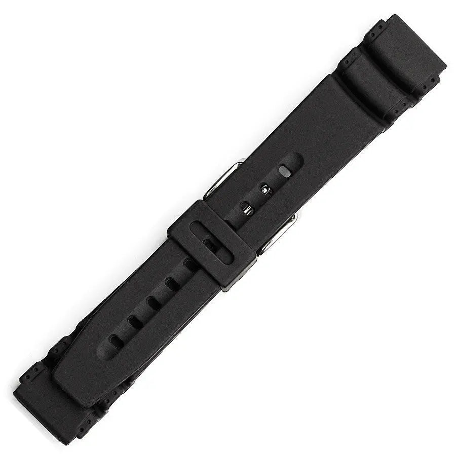 Hirsch 09180-92050 Ayrton Black Leather-Rubber Strap