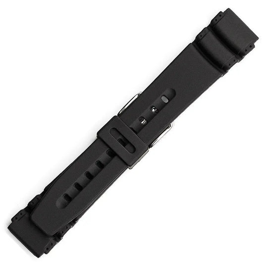 Hirsch 09180-92050 Ayrton Black Leather-Rubber Strap