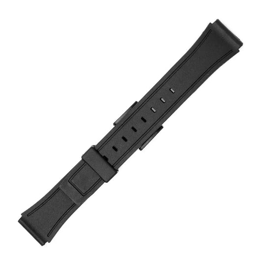 Hirsch 09180-92050 Ayrton Black Leather-Rubber Strap
