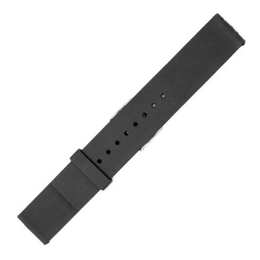 Hirsch 09180-92050 Ayrton Black Leather-Rubber Strap