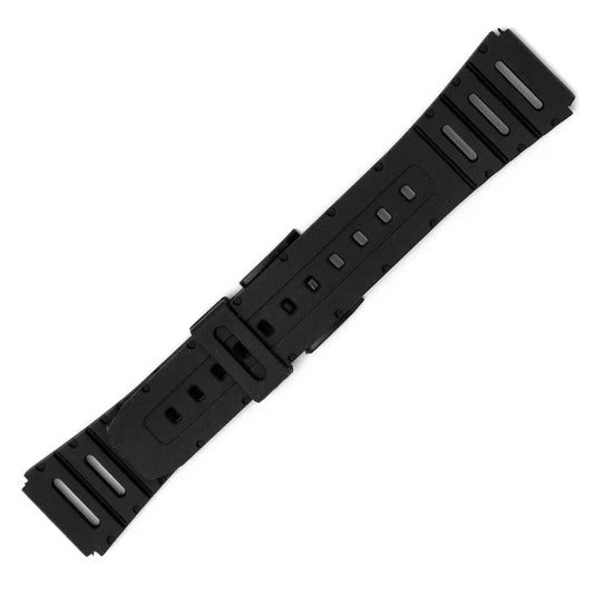 Hirsch 09180-92050 Ayrton Black Leather-Rubber Strap
