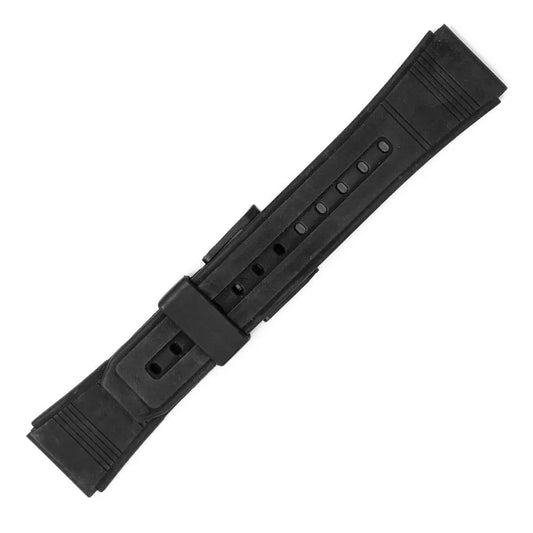 Hirsch 09180-92050 Ayrton Black Leather-Rubber Strap