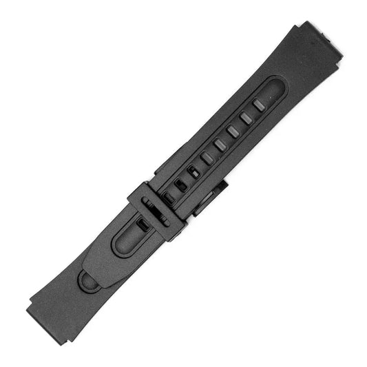 Hirsch 09180-92050 Ayrton Black Leather-Rubber Strap