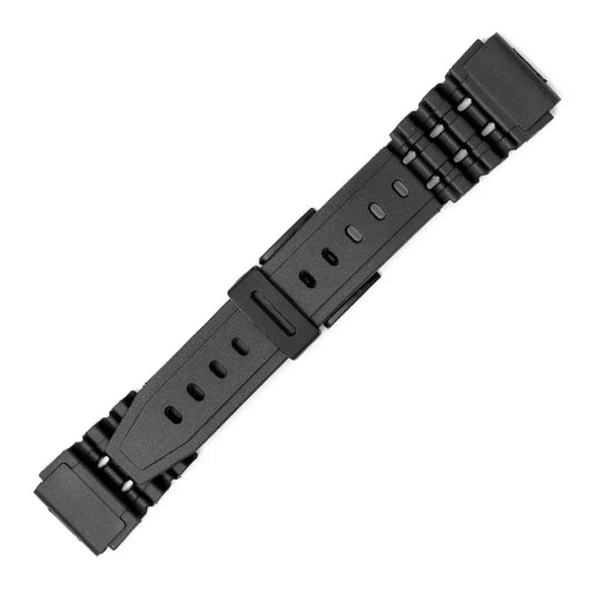 Hirsch 09180-92050 Ayrton Black Leather-Rubber Strap