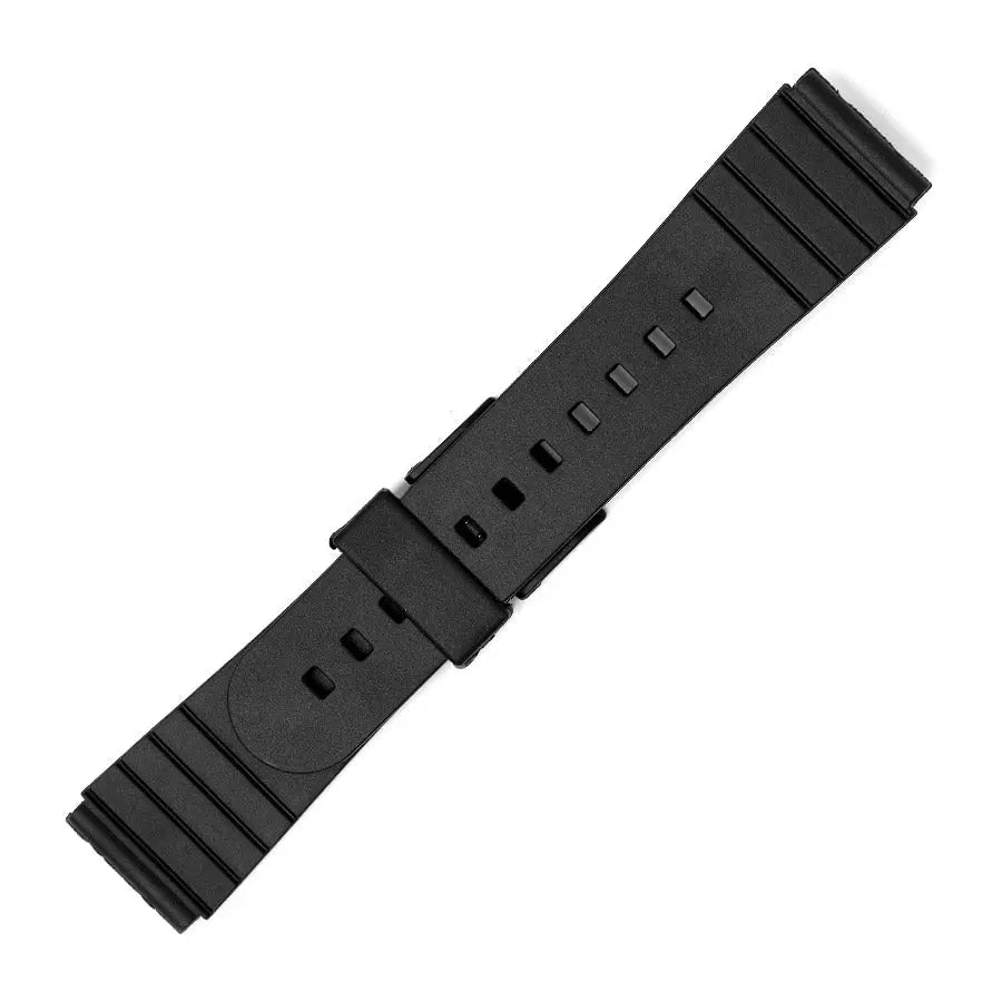 Hirsch 09180-92050 Ayrton Black Leather-Rubber Strap
