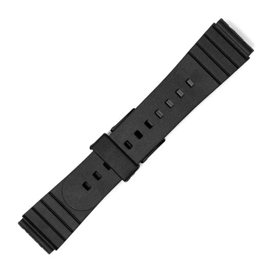 Hirsch 09180-92050 Ayrton Black Leather-Rubber Strap