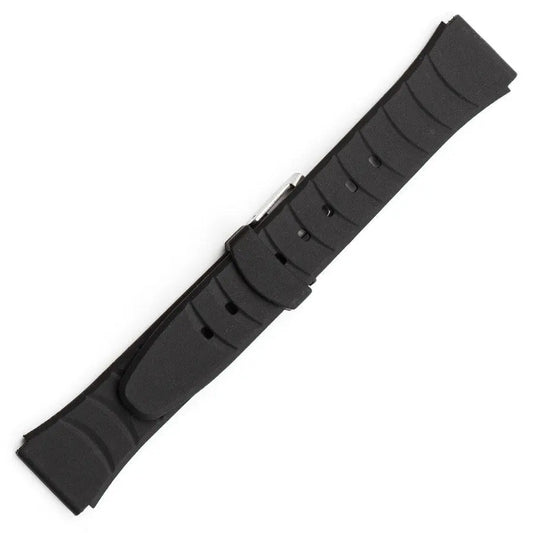 Hirsch 09180-92050 Ayrton Black Leather-Rubber Strap