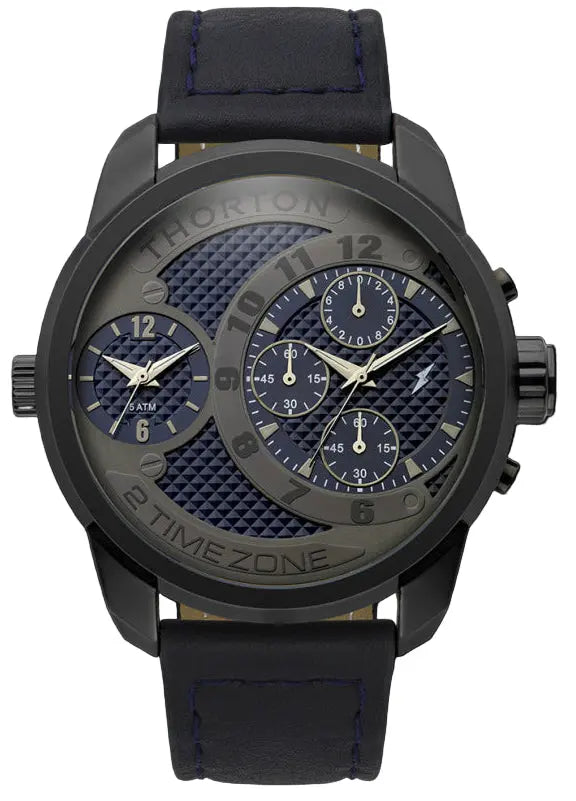 Thorton 9001121 Vidar Chronograph Blue Leather Strap
