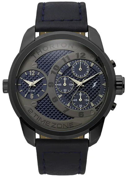 Thorton 9001121 Vidar Chronograph Blue Leather Strap