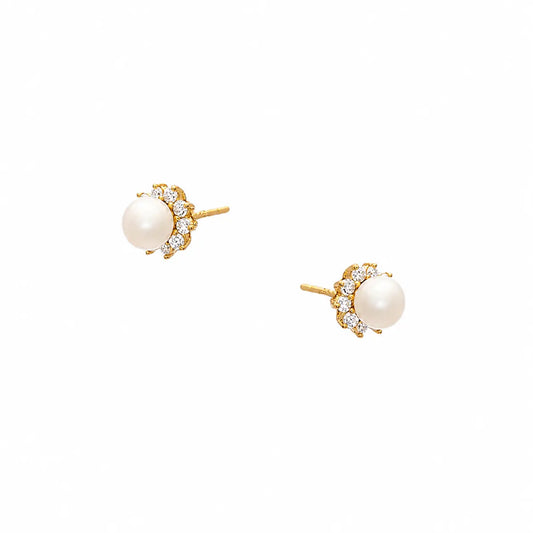 SC270-1W Stud Earrings in Platinum Plated Silver