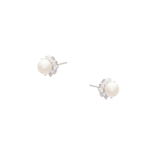 SC270-1W Stud Earrings in Platinum Plated Silver