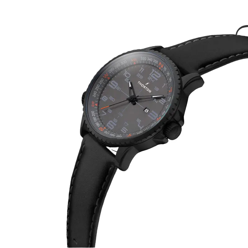 Thorton 9202111 Kalf Black Leather Strap