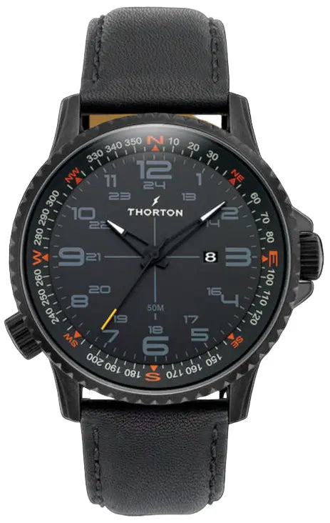 Thorton 9202111 Kalf Black Leather Strap