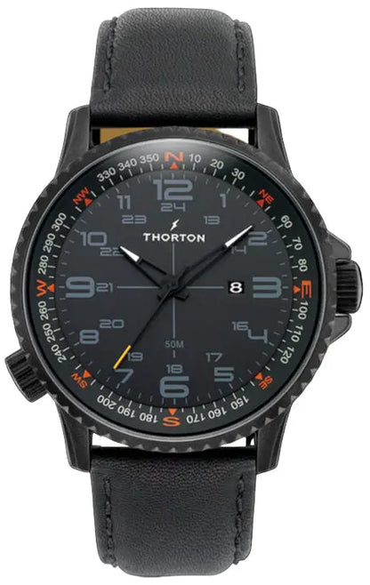 Thorton 9202111 Kalf Black Leather Strap