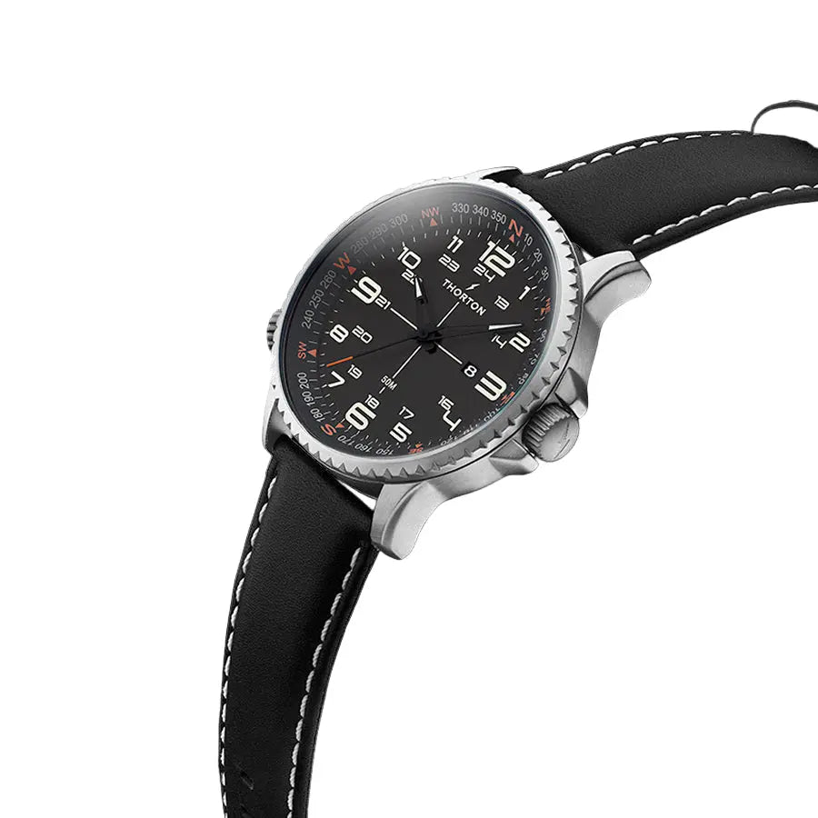 Thorton 9202131 Kalf Black Leather Strap