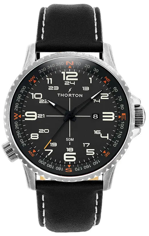 Thorton 9202131 Kalf Black Leather Strap