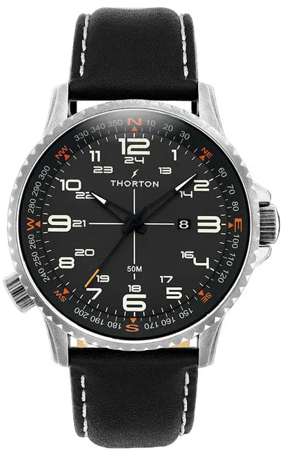 Thorton 9202131 Kalf Black Leather Strap