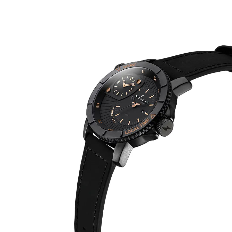 Thorton 9203111 Horik Black Leather Strap