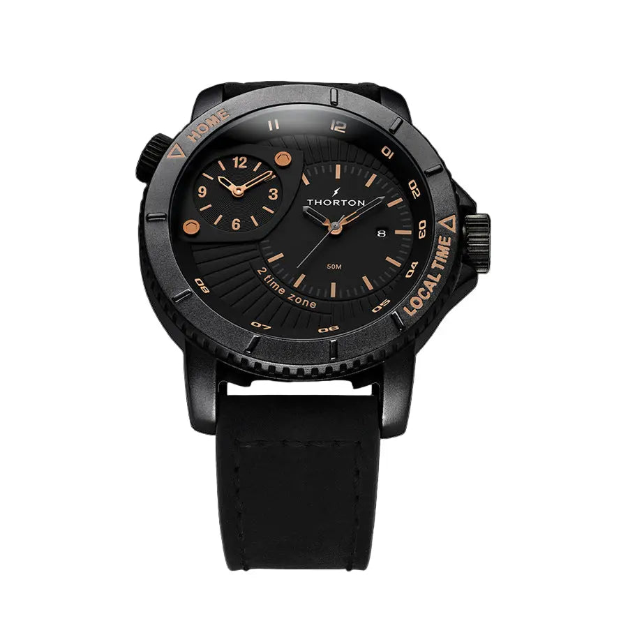 Thorton 9203111 Horik Black Leather Strap