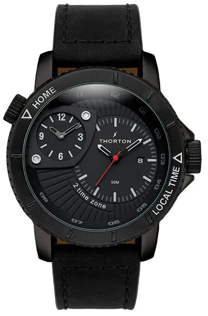 Thorton 9203112 Horik Black Leather Strap