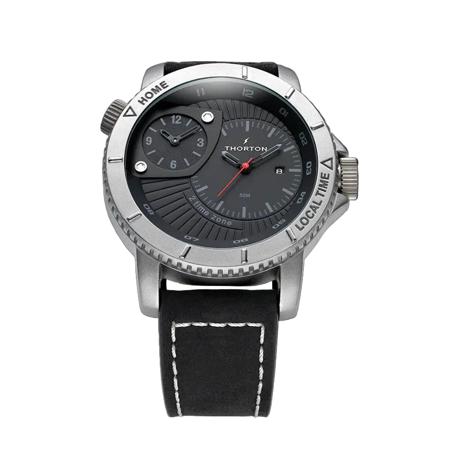 Thorton 9203131 Horik Black Leather Strap