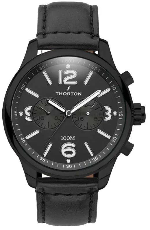 Thorton 9206111 Ragnar II Black Leather Strap