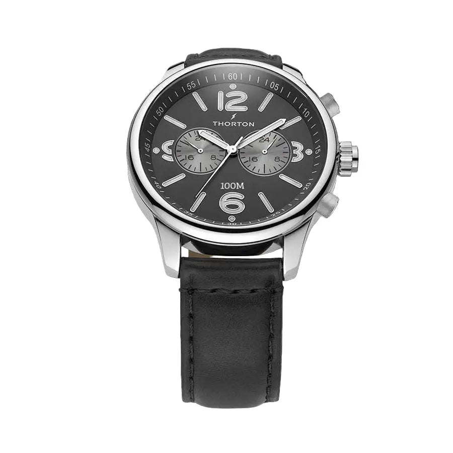 Thorton 9206131 Ragnar II Black Leather Strap