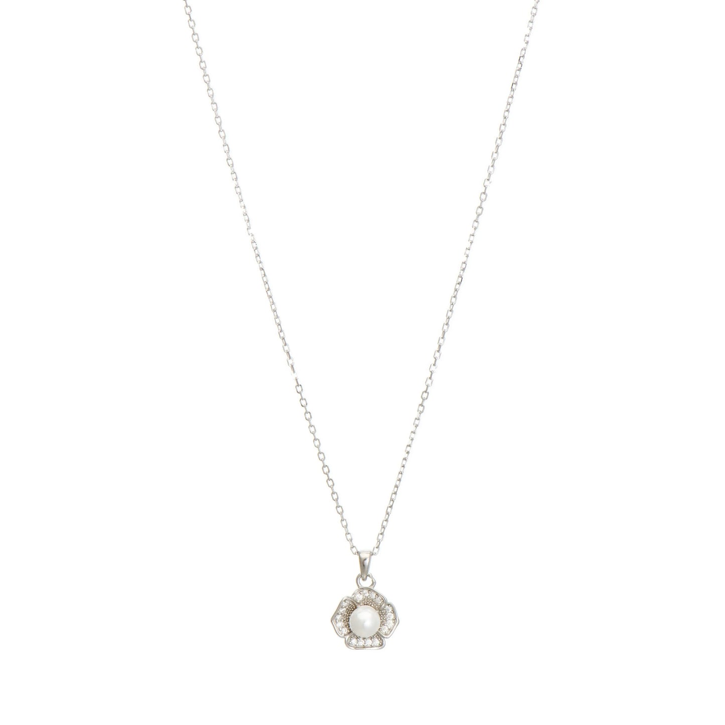Ballerina Necklace With Zirconia GM208W In Platinum Plated Silver