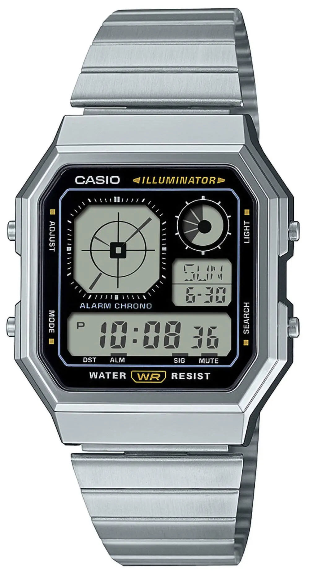 CASIO A-130WE-1AEF Vintage Digital Stainless Steel Bracelet