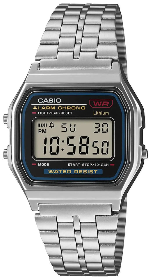 CASIO A-159WE-1EF Vintage Silver Stainless Steel Bracelet Casio