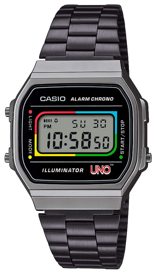 CASIO A-168WEUC-1AER Vintage Black Stainless Steel Bracelet