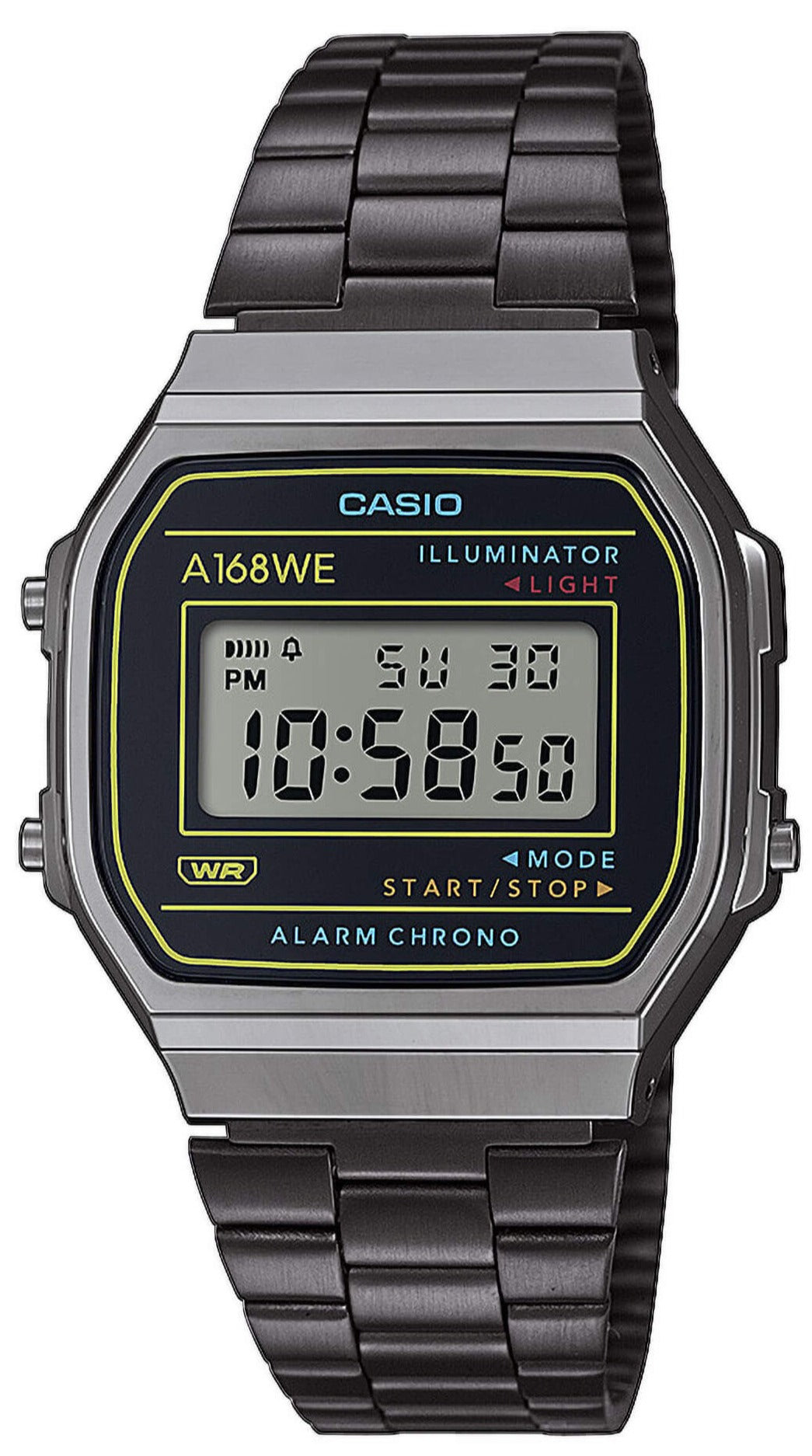 CASIO A-168WEHB-1AEF Vintage Black Stainless Steel Bracelet