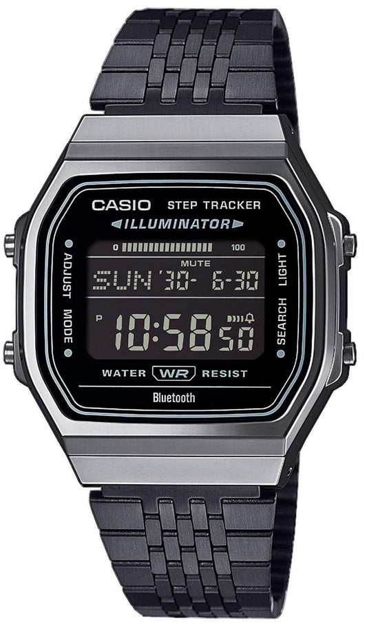 CASIO ABL-100WEGG-1BEF Vintage Bluetooth Smart Black Stainless Steel Bracelet