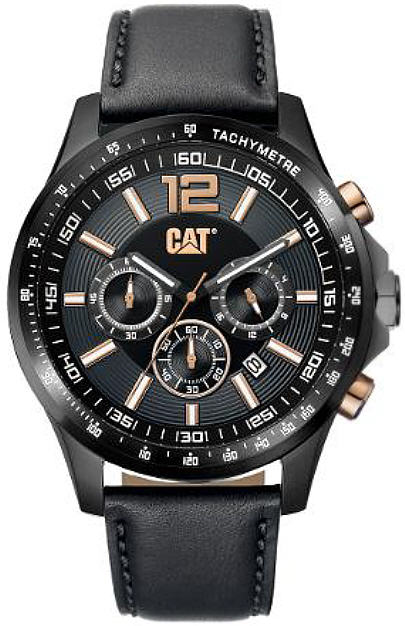 CATERPILLAR AD16334139 Boston Chronograph Black Leather Strap