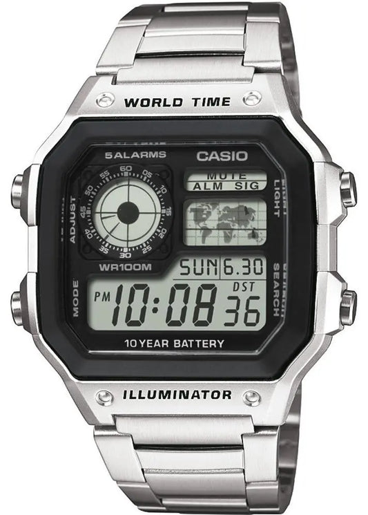 Casio AE-1200WHD-1AVEF Digital Stainless Steel Bracelet