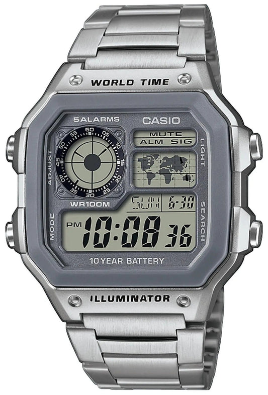 Casio AE-1200WHD-1AVEF Digital Stainless Steel Bracelet